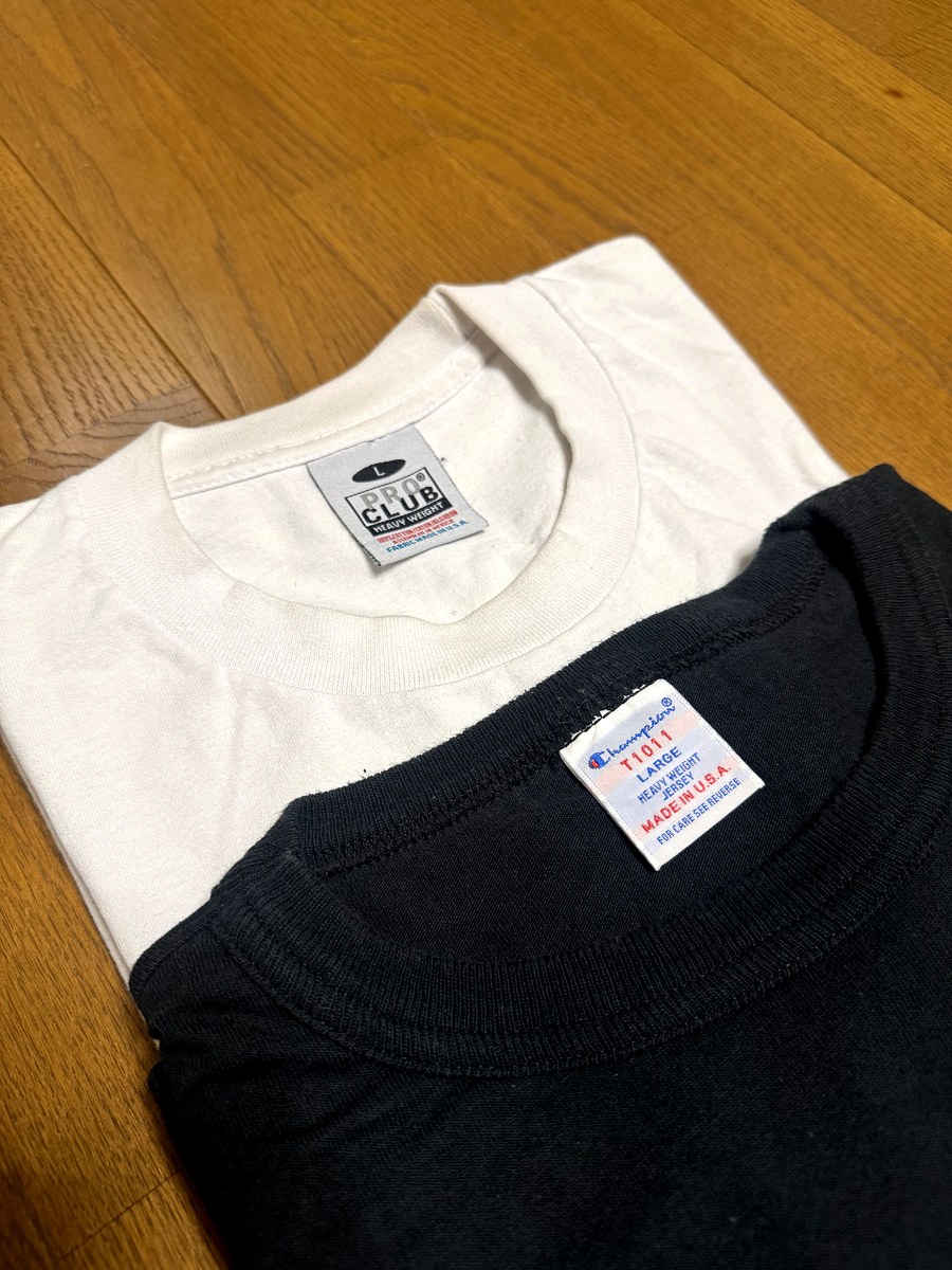 Champion T1011 首元タグ MADE IN U.S.A 表記の現行新品証拠写真