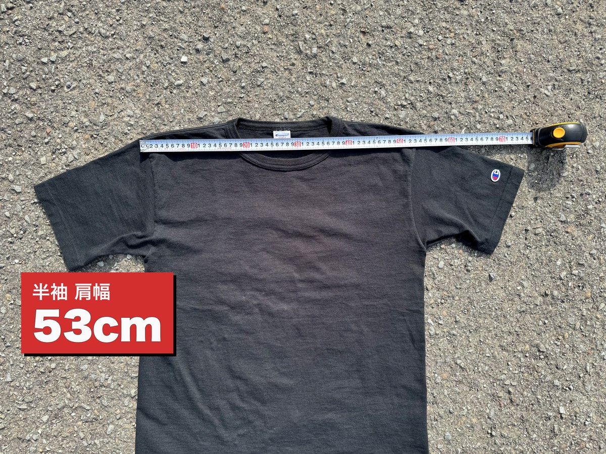 Champion T1011 半袖Lサイズ 肩幅53cm 平置き実測