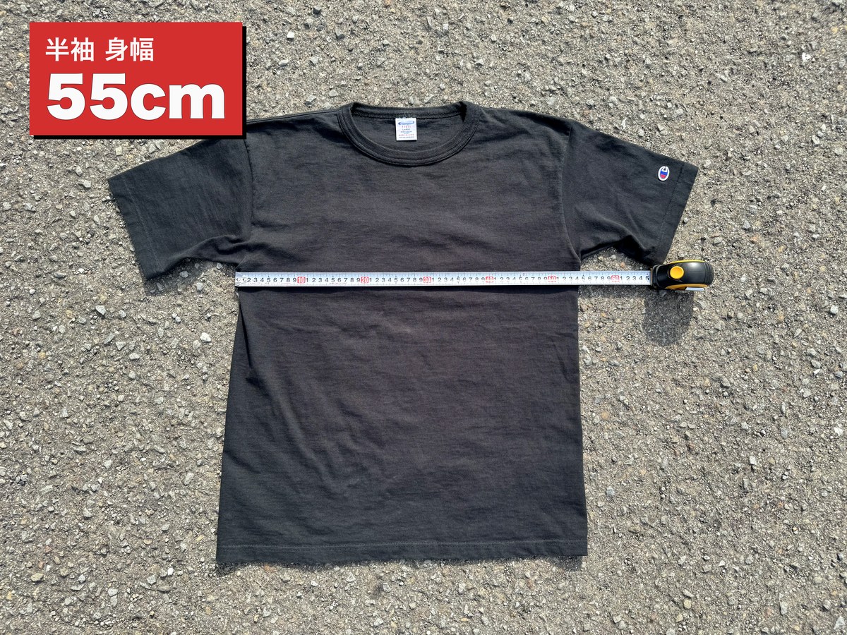 Champion T1011 半袖Lサイズ 身幅55cm 片身 平置き実測